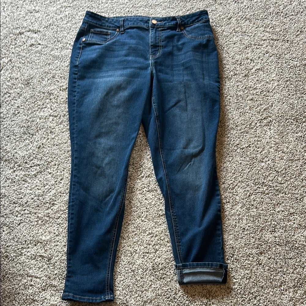 Maurices Blue Ankle Cropped Jeans with Rolled Hem